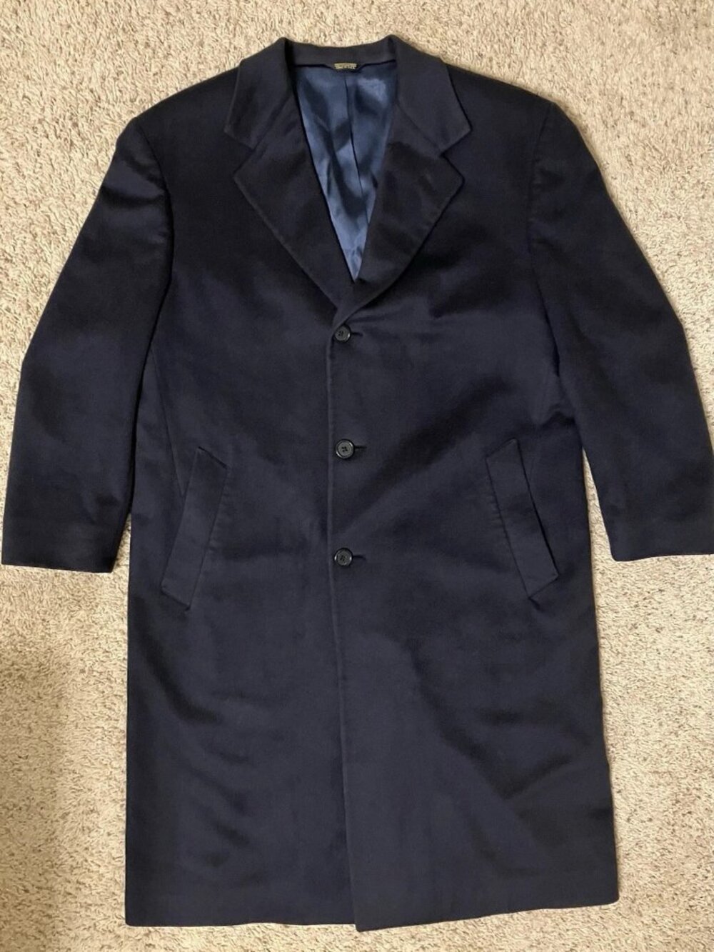 LORO PIANA 100% Cashmere Trench Coat OVERCOAT Black - Sz 40 S Nice!